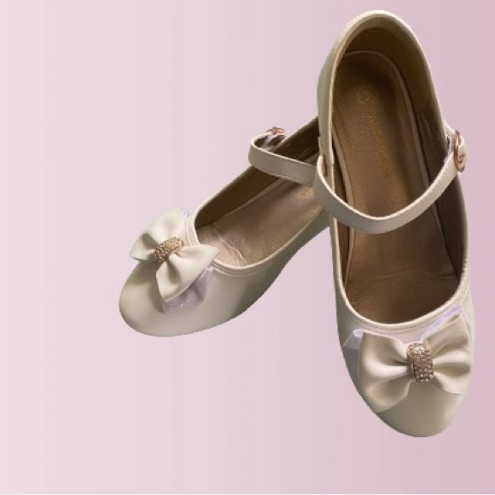 PANDANINJIA Girls Lisa Dress Mary Jane Pump Bow Party Wedding Princess Shoes